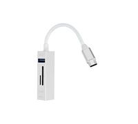 Hub USB-C 5 en 1 avec 3 Ports USB et Lecteur de Carte SD Micro-SD LinQ Argent
