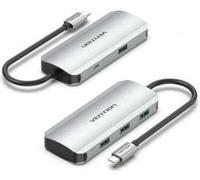 Hub USB Type-C Vention TNAHB/ 4xUSB/ 1xMicroUSB PD