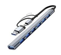 Hub USB/USB-C avec 1 USB3.0 + 6 USB2.0 Argent