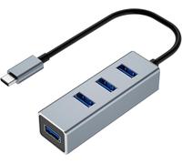 Hub USB vers 4 Ports USB 3.0 5Gbps Adaptateur USB C Hub Multiports USB Compatible avec MacBook Pro Air 2023 M2 M1 iPad Pro Air Steam Deck Surface Pro 9 8 Galaxy Tab S8 S23 S22 S21 (Gris-Câble 20cm)