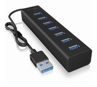 HUB USB3.0 7 ports ICY BOX actif avec alimentation Aluminium Noir