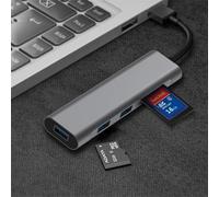 Hub USB3- 5EN1 ( 3 Ports USB3 + Lecteur multicartes SD/TF ) en Aluminium
