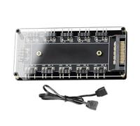 Hub Ventilateur d'ordinateur : accessoires PC, contrôleur de ventilateur moderne | Hub de ventilateur Argb avec 10 ports, contrôleur d'éclairage pour châssis de jeu, hub de bande lumineuse