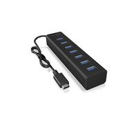 hub1409 U3 4 voies de connexion de Hub USB (type A) avec 4 x ports USB 3.0 (type A), câble intégré (40 cm), aluminium, noir Connexion de type C 7x