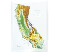 Hubbard Scientific Carte 3D de Californie | Une véritable carte en relief surélevée - Vous pouvez sentir le terrain | Carte moulée sous vide | 63,5 x 88,9 cm | Topographie détaillée