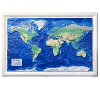 Hubbard Scientific Carte 3D des Rangers du monde | Une véritable carte en relief surélevée - Vous pouvez sentir le terrain | Moulée sous vide | 91,4 x 61 cm | Topographie détaillée