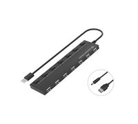 Conceptronic Hub USB HUBBIES08B 7 ports USB 2.0 480 Mbit/s sans bloc d'alimentation Noir