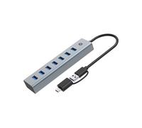 Conceptronic Hub USB HUBBIES21G 7 ports USB-A USB 3.0 (5 Gbit/s) Gris