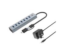 Conceptronic Hub USB HUBBIES21GP - USB 3.2 Gen 1 (3.1 Gen 1) Type-A 5000 Mbit/s Gris