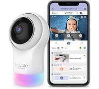 Hubble Pal Glow - Camera Wi-Fi Connectée HD1080p Inclinable à Distance Avec Zoom Numérique, Communication Bi-directionnelle Pour Une Surveillance Bébé ou d'un Animal de Compagnie, Blanc