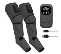 HuBDIC HubiCare Masseur de jambes sans fil avec compression de la chaleur et de l'air pour la circulation et le soulagement de la douleur, 5 modes avec 5 intensités, réduction du gonflement, appareil