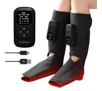 HuBDIC HubiCare Masseur de mollets et de pieds sans fil avec compression de la chaleur et de l'air pour la circulation et le soulagement de la douleur, 5 modes avec 5 intensités, réduction du