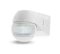 Huber Motion Détecteur de mouvement infrarouge d'angle 220° LV IP44 I 12-24 V AC/DC Contact libre potentiel Compatible LED, réglable horizontalement/verticalement Blanc
