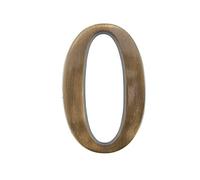 HUBER numéro de maison 0 en laiton 20 cm I numéros de maison pour la maison et la porte I numéro de maison XL I plaques de numéro de maison en laiton noble design 3D, numéro de maison