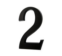HUBER numéro de maison 2 en aluminium 20 cm I numéros de maison pour la maison et la porte I numéro de maison XL I plaques de numéro de maison au design 3D noir noble, revêtement en poudre