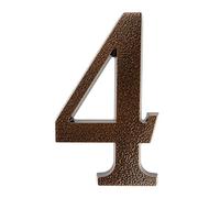 HUBER numéro de maison 4 en aluminium 20 cm I numéros de maison pour la maison et la porte I numéro de maison XL I plaques de numéro de maison en cuivre noble design 3D, revêtement par poudre