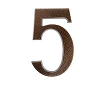 HUBER numéro de maison 5 en aluminium 20 cm I numéros de maison pour la maison et la porte I numéro de maison XL I plaques de numéro de maison en cuivre noble design 3D, revêtement par poudre