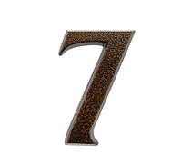 HUBER numéro de maison 7 en aluminium 10 cm I numéros de maison pour la maison et la porte - plaques de numéro de maison en cuivre antique noble design 3D, revêtement en poudre