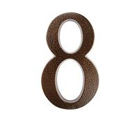 HUBER numéro de maison 8 en aluminium 20 cm I numéros de maison pour la maison et la porte I numéro de maison XL I plaques de numéro de maison en cuivre noble design 3D, revêtement par poudre