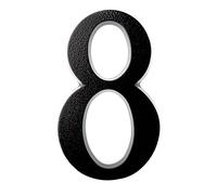 HUBER numéro de maison 8 en aluminium 20 cm I numéros de maison pour la maison et la porte I numéro de maison XL I plaques de numéro de maison au design 3D noir noble, revêtement en poudre