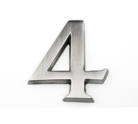 HUBER numéro de maison en aluminium 4 10 cm I numéros de maison pour maison et porte - plaques de numéro de maison en aluminium noble design 3D, anodisé