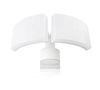 HUBER Spot LED 2 x 20 W 4400 lm pour montage mural et d'angle Projecteur LED d'extérieur IP65 Blanc