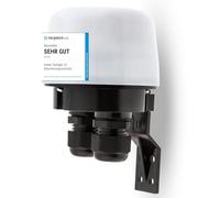 HUBER Twilight 10 Interrupteur crépusculaire extérieur, capteur crépusculaire réglable [5-50 Lux], Protection IP65 I Interrupteur crépusculaire en saillie 230V, 2 entrées de câble