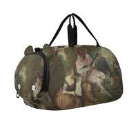 Hubert Robert Sac de voyage avec compartiment à chaussures pour fille Motif paysage, Antoine Watteau imprime la chanson d'amour, Classique