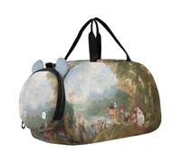 Hubert Robert Sac de voyage avec compartiment à chaussures pour fille Motif paysage, Antoine Watteau imprime Embarkation Cythère, Classique