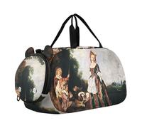 Hubert Robert Sac de voyage avec compartiment à chaussures pour fille Motif paysage, Tableau Jean-Antoine Watteau, Classique