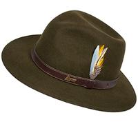 Hubertus - Chapeau de chasse en cuir avec plume - Pour homme et femme, 57