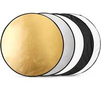 HUBI-5 En 1 Réflecteur De Lumière,60Cm Pliable Réflecteur Lumiere Photo,Panneau Réflecteur Photo Pliable Multi-Disques,Réflecteur De Lumière Pour Portrait,Selfie,Photographie De Mariage
