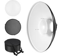 HUBI-Beauty Dish Avec Réflecteur Standard De 22 Pouces / 55 Cm Avec Grille À Nid-D'Abeille,Chaudière Diffuseur Blanc Et Sac,Pour Lumière Flash Stroboscopique Par Studio Avec Montage Bowens
