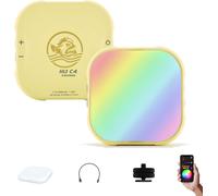 HUBI-Lumière Vidéo Led Pour Appareil Photo,Prise En Charge Du Contrôle Multi-Lumière Par Application/Bouton,Couverture Souple,Aimant À Fixer Sur Métal,Irc 95+,2800 K 10000 K,Jaune