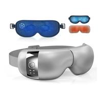 HubiCare Appareil de massage des yeux avec chaleur et refroidissement, massage à pression d'air 3D et vibration, musique Bluetooth, pour les yeux fatigués et les gonflements, pour se détendre avec