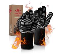 HubiCare Gants de barbecue résistants à la chaleur et au feu Gants de protection des mains Gants de barbecue résistants à la chaleur 800 °C Gants de four pour grill, four, cuisine, soudure (gris)