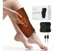 HubiCare Masseur de jambes sans fil avec compression forte mollet et cuisse chauffage et vibration, 4 modes, 3 niveaux d'intensité, rechargeable, réglable