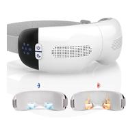 HubiCare Masseur oculaire avec chaleur et refroidissement Masseur oculaire avec thérapie par le chaud et le froid avec Bluetooth pour soulager la migraine, les yeux secs, réduire la douleur (blanc)
