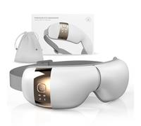 HubiCare Masseur pour les yeux avec chaleur, vibration et musique Bluetooth, soulage fatigue oculaire migraines cernes et poches, favorise détente et sommeil, pliable portable (Blanc)