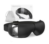 HubiCare Masseur pour les yeux avec chaleur, vibration et musique Bluetooth, soulage fatigue oculaire migraines cernes et poches, favorise détente et sommeil, pliable portable (Noir)