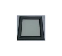 Hublot Carré Gris RAL 7016 PVC 300x300 mm à visser vitrage sablé
