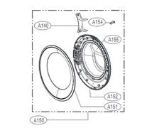 Hublot complet repère A150 - Lave-linge (ADC74745510 LG)