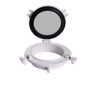Hublot de Bateau Transparent à Ouverture Ronde, Hublot de Fenêtre de Remplacement, Vitre en Verre Trempé Encastrée pour Intérieur et Extérieur(White,21cm/8.3in)