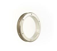 Hublot de porte métal rond nickelé mat Ø26cm