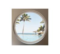 Hublot de rechange rotatif à 360° en alliage d'aluminium avec verre trempé et poignée de ventilation pour salle de bain, cuisine, salon (naturel, 80 cm)