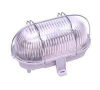 Hublot E27 + grille, sans ampoule, oval, blanc