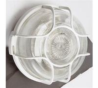 Hublot E27 + grille, sans ampoule, rond, blanc Blanc
