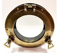 Hublot en verre marron antique 38,1 cm pour décoration d'intérieur