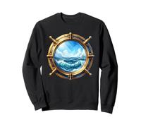 Hublot Nautique Vue océan Bateau à Voile Vagues Sweatshirt