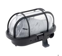 Zenitech - Hublot Ovale 60W IP44 E27 Classe II 220V-240V - Socle Plastique Haute Résistance - Grille de Protection - Verre Résistant à la Chaleur 650° - Installation Facile - Conforme Norme CE - Noir